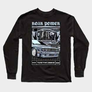 Bmw E30 Roar Power Long Sleeve T-Shirt